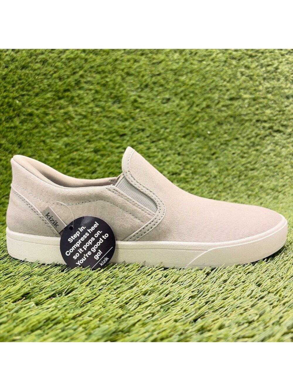 Kizik Venice Womens Size 9 Mens 7.5 Gray White Athletic Slip On Shoes Sneakers